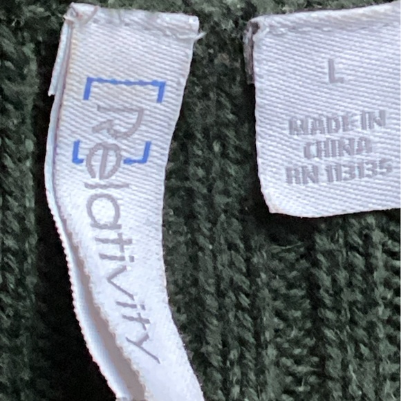 CREWNECK Sweater HUNTER GREEN 100% COTTON VNPLC Relativity Sz L - Picture 5 of 16